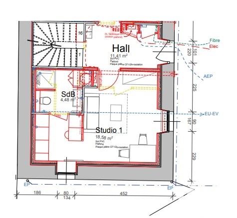 Studio à vendre 23 m² Saint-Martin-des-Champs