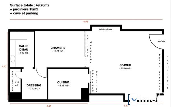 Appartement à vendre 2 pièces 50 m² Suresnes