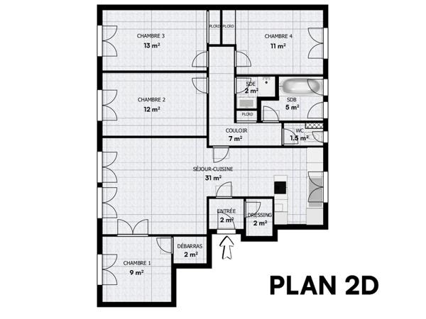 Appartement 5 pièces - 100 m² Exclusivité