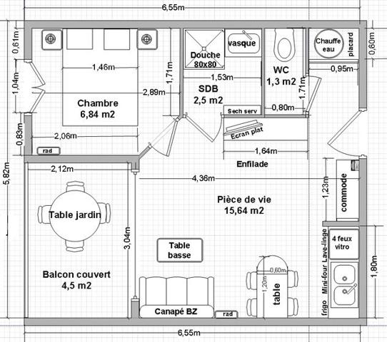 APPARTEMENT 2 PIECES AU PORT