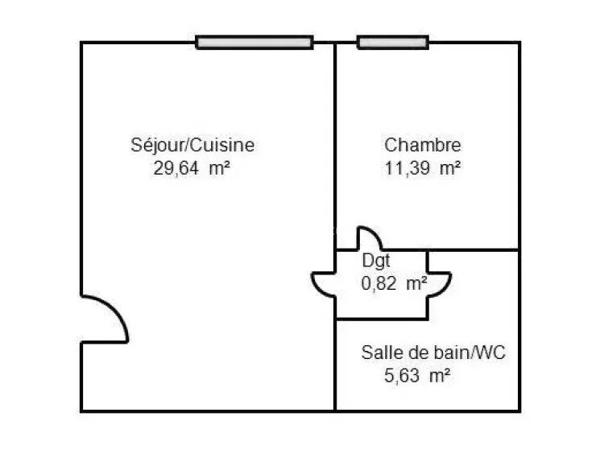 Vente                                                      Appartement
                        
                     2 pièces                      47 m2                     à Vannes
