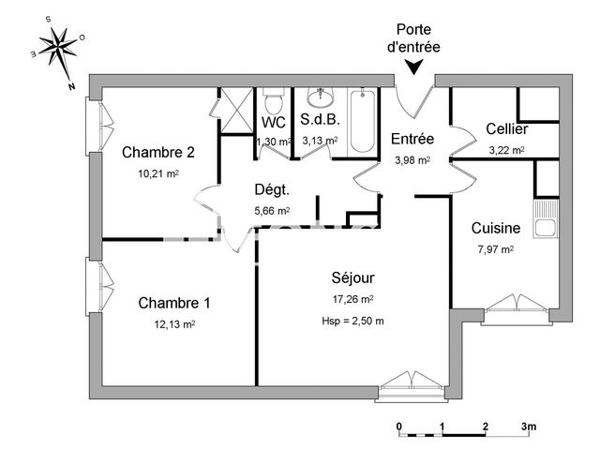 Location Appartement 3 pièces 64.86 m² - 28 AVENUE GENERAL DE GAULLE Avrille 49240