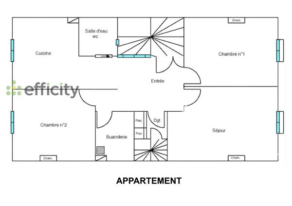 Appartement 3 pièces - 73 m²