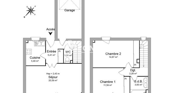 Location Maison 3 pièces 65.18 m² - Gaillac 81600