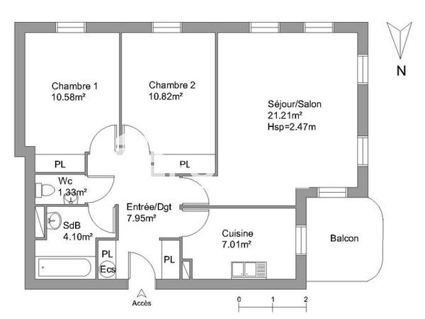 Location Appartement 3 pièces 63 m² - 3 H RUE DU PARC DES SPORTS DE LUDUGRIS Quimper 29000