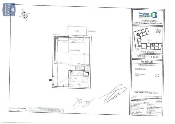 Appartement à louer 1 pièce 27.51m²