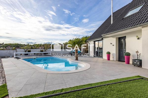 Maison Miserey, 162m², 4ch + 1, rénovée BBC, piscine