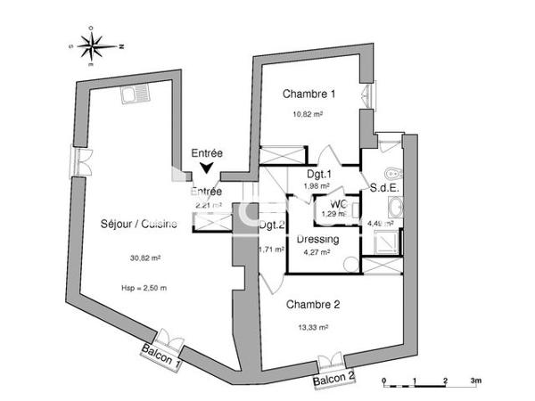 Location Appartement 3 pièces 70.92 m² - 1 PLACE GENERAL DE GAULLE Carcassonne 11000