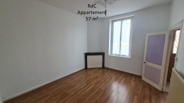 Maison 119m² hab, 2 appart (57 et 62 m²) + dép / 1290m² de terrain