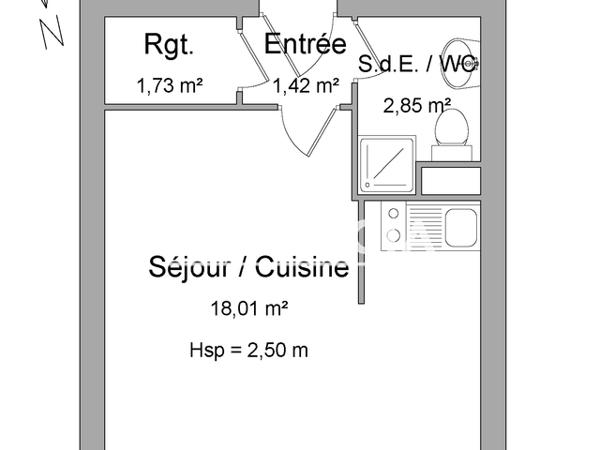 Location Studio 23.87 m² - 93-99 RUE CHARLES LEGENDRE Limoges 87000