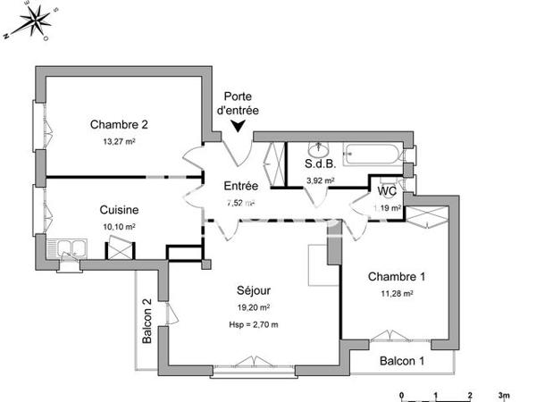 Location Appartement 3 pièces 66 m² - 25 & 25 BIS RUE DE GONNES Tarbes 65000