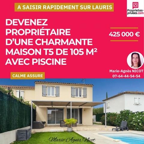 Lauris - Charmante maison T5 de 105 m2