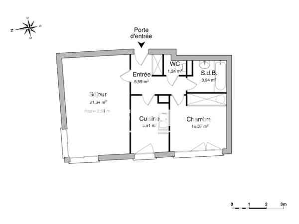 Location Appartement 2 pièces 49.39 m² - 55 BD. DE L'EUROPE Rouen 76100