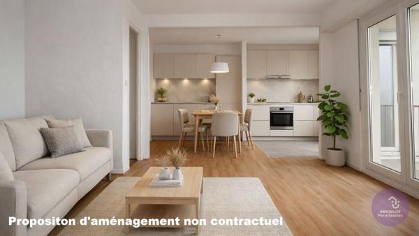 Strasbourg (67100) Neudorf - T2 58.76 m² balcon, ascenseur, parking et cave