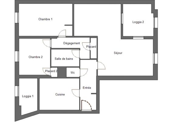 Appartement 84 m²  + vérandas Hyper centre Firminy