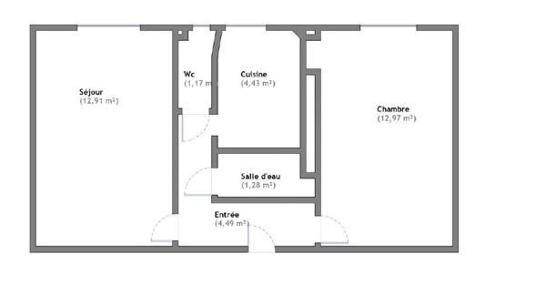 Appartement 2 pièces 37 M² PARIS 20