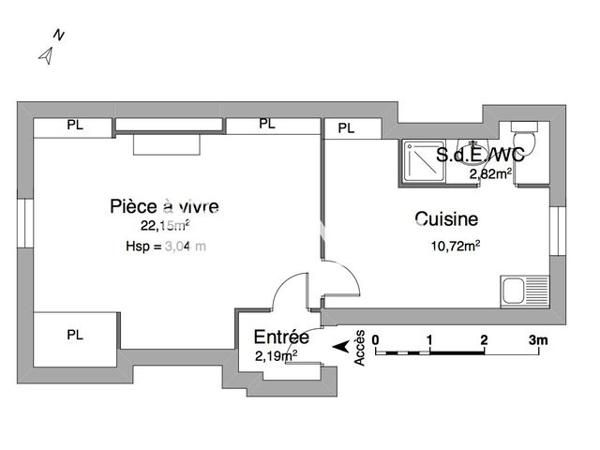 Location Studio 37.88 m² - 10 RUE DE LA ROE Angers 49100