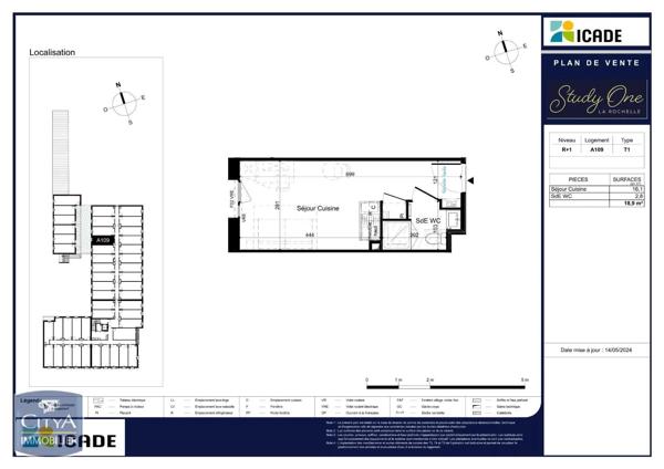 Appartement à louer 1 pièce 18.9m² La Rochelle (17000)