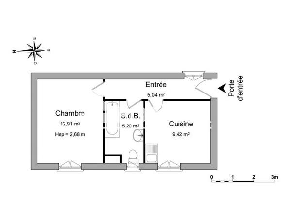 Location Studio 32.57 m² - 111 GRAND'RUE Strasbourg 67000