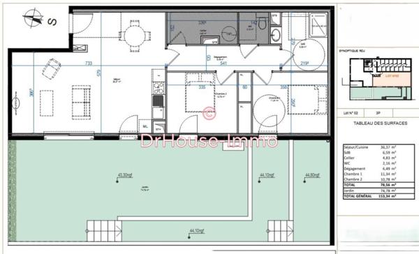 Appartement à vendre 3 pièces de 78 m²