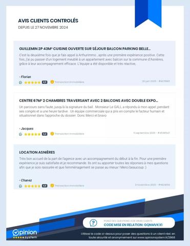 Location Appartement 3 pièces 61 m2 à Asnières-sur-Seine