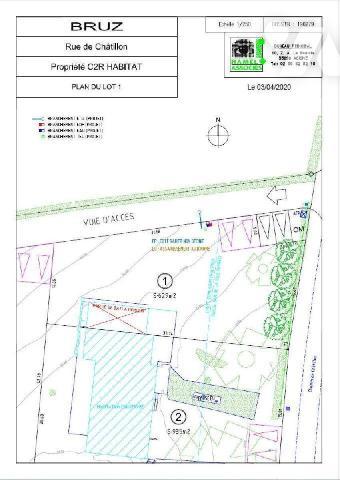 TRENTE CINQ NOTAIRES - BRUZ - à 1,5 km du centre-ville - terrain à bâtir de 629 m² avec possibi...