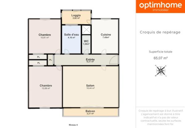 VENTE APPARTEMENT T3 | NANTES BEAUSÉJOUR - ROUTE DE VANNES | 65 M² - DERNIER ÉTAGE | BALCON