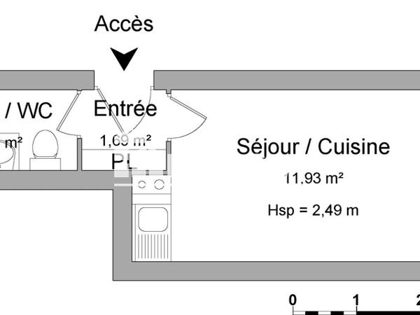 Location Studio 16.85 m² - 1 RUE JEAN ZAY Cenon 33150