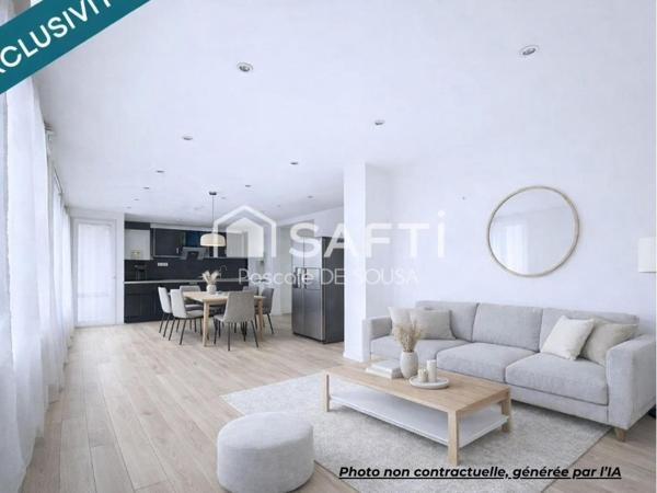 4 pièces en dernier étage, très bon état, lumineux