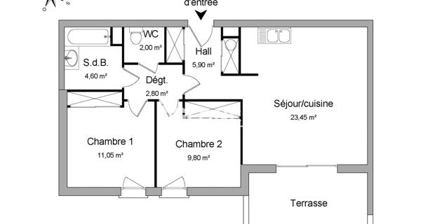 Location Appartement 3 pièces 59.6 m² - Saint-priest-en-jarez 42270