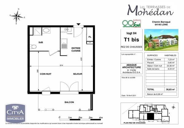 Appartement à vendre 1 pièce 36.83m²