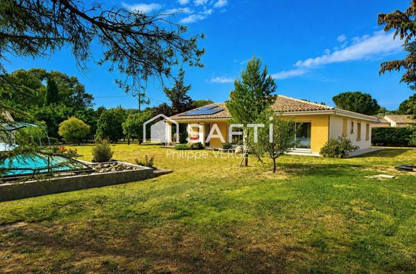 Villa plain-pied,155m² habitables, jardin, garage, piscine