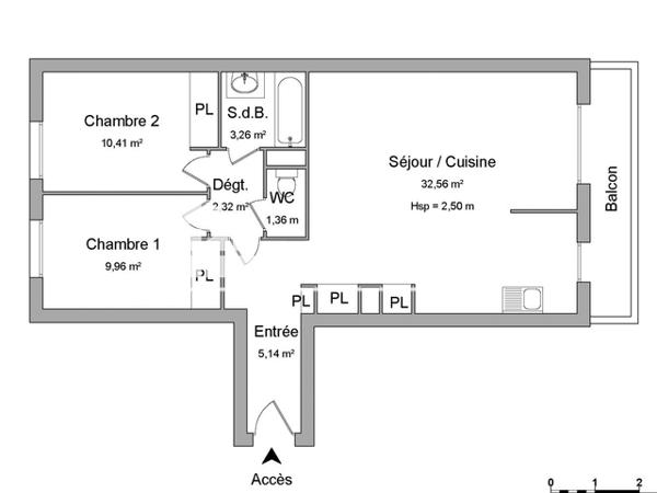 Location Appartement 3 pièces 64.63 m² - 90/92/96 BOULEVARD DE L'EUROPE Rouen 76100