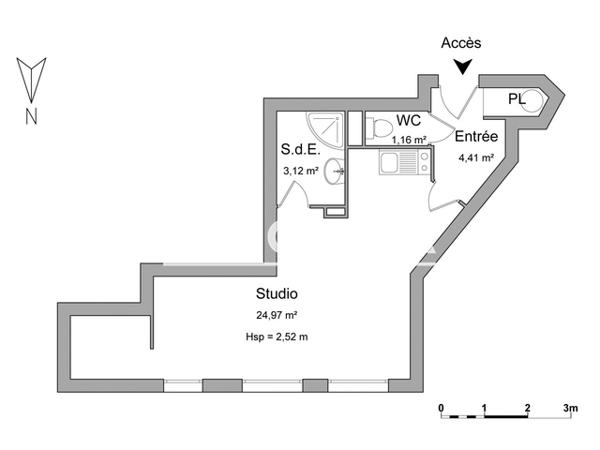 Location Studio 33.66 m² - RUE HENRI DERYCKE Valenciennes 59300