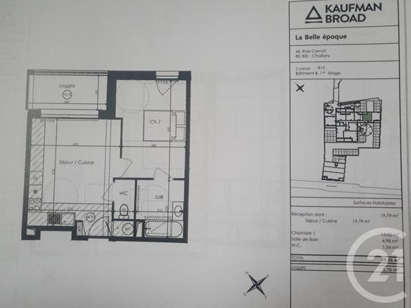 Appartement F2 à vendre  2 pièces - 46,14 m2 CHALLANS - 85