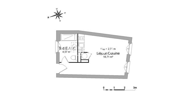 Location Studio 23.28 m² - Avignon 84000