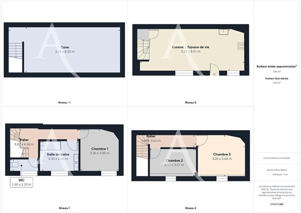 Appartement type maison 3 chambres, terrasse et parking -Quartier Descat, Tourcoing 4 pièce(s) 70.30 m2