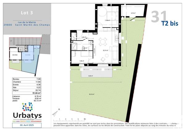 Appartement à vendre 3 pièces 51 m² Saint-Martin-des-Champs