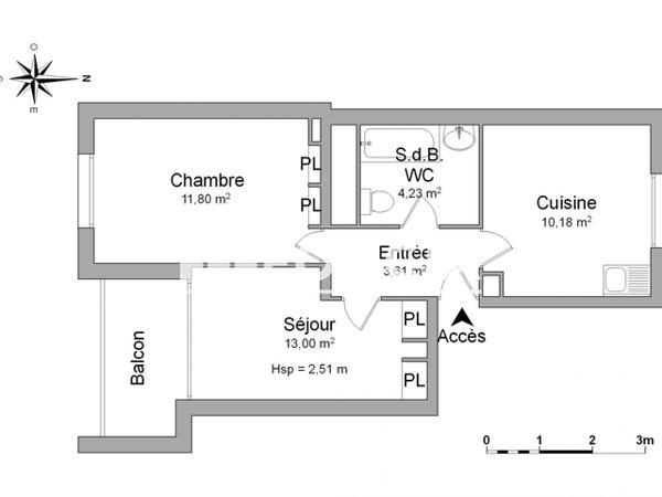 Location Appartement 2 pièces 42.82 m² - MYOSOTIS Dijon 21000
