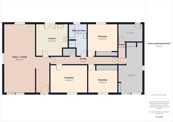 CHATEAUVERT VALENCE 26000- Maison 6 pièces 126 m² sur parcelle 800m²