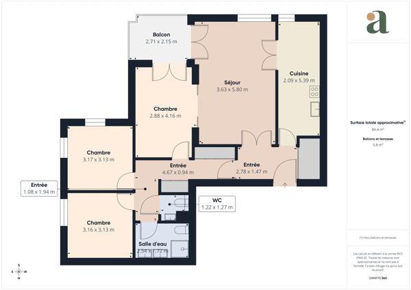 Appartement 84,78 m² 4 pièces Nogent-sur-Marne