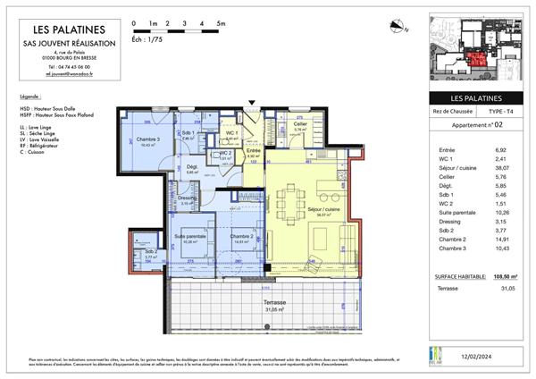 Coeur de ville Bourg-en-Bresse très beau logement neuf T4