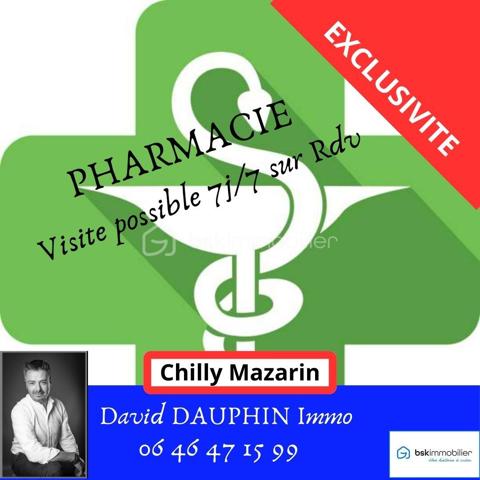 En plein centre ville de Chilly Mazarin dans une rue commerçante très animée et passante, fonds de commerce à vendre d'environ 100m2 environ avec belle surface de vente.
- CA pouvant encore être développée (projet de maison médicale pluridisciplinaire à proximité), emplacement idéal...
- rue passante, stationnement facile devant la pharmacie et zone bleue dans la rue.
- 3 comptoirs, logiciel ALLIADIS
Ce bien est doté d'une maison d'environ 126m2 sur 2 étages avec 3 chambres, un grand séjour salle à manger, cuisine, son entrée indépendante à la pharmacie, un terrain de 559m2 le tout sur sous-sol total (Achat murs possible).
Vous bénéficierez d'un bail commercial solide renouvelable par tacite reconduction.
N'hésitez pas à me contacter pour des renseignements plus précis.