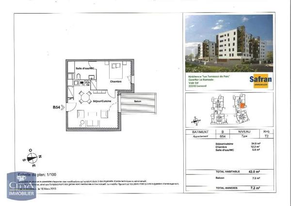 Appartement à louer 2 pièces 42m²