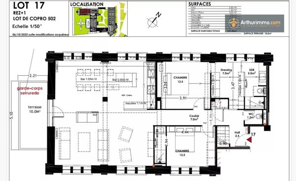 Location Appartement 3 pièces 107 m2 à Lille