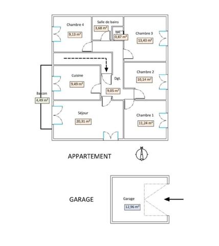 Pyrénées Orientales (66) - Grand F5 lumineux avec garage à Saint-Génis-des-Fontaines