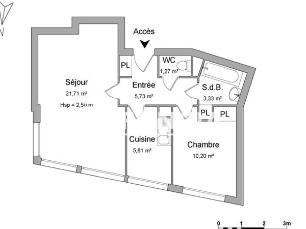 Location Appartement 2 pièces 48.05 m² - Caen 14000