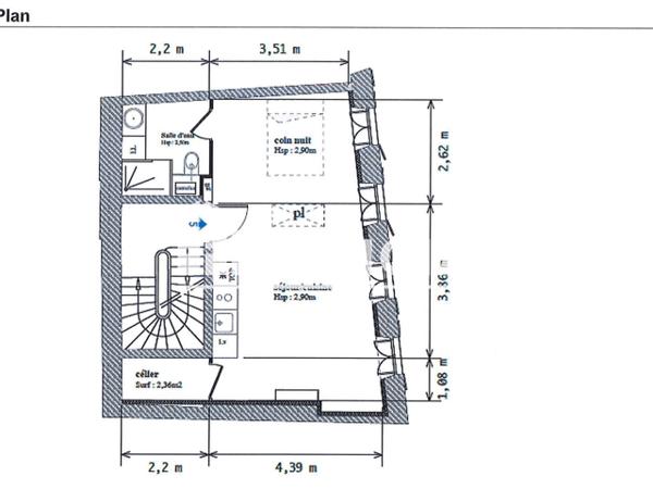 Location Studio 36.71 m² - 21 RUE LA NOUE La Rochelle 17000