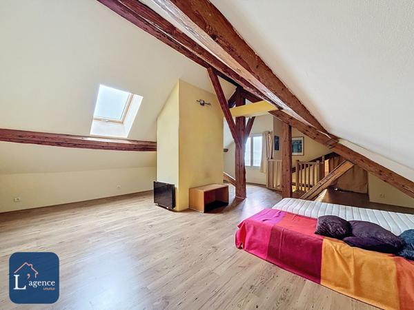 Appartement T7 atypique 192 m² – Dernier étage – Résidence de caractère XVIIᵉ siècle – Vue Alpes – Cheminée – Grands volumes – Centre-ville – Gex 01170