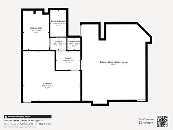 Appartement Vierzon 2 pièce(s) 53.91 m2